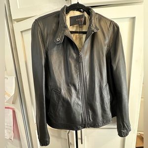 Coach 100% sheepskin leather jacket, black, Large